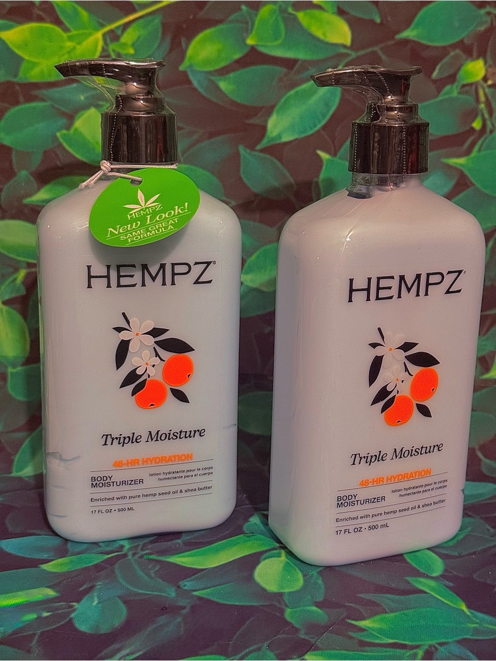 2 Brand New Look HEMPZ Triple Moisturizer Bottles